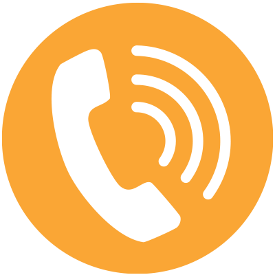 white phone ringing on a yellow background