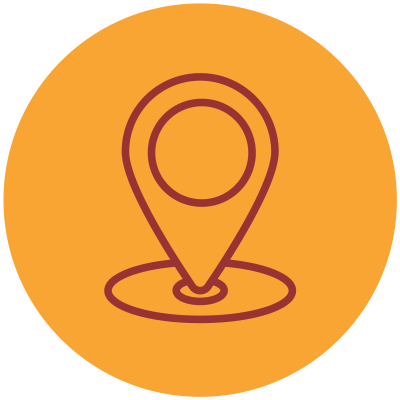 map pin on yellow background